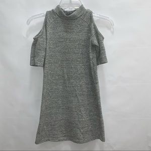 Girls mock neck with cold shoulder dress